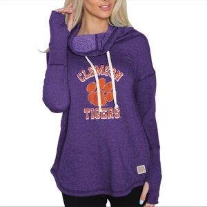 College Corner Purple Clemson Tigers Funnel Neck Pullover Sweatshirt Small